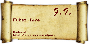 Fuksz Imre névjegykártya